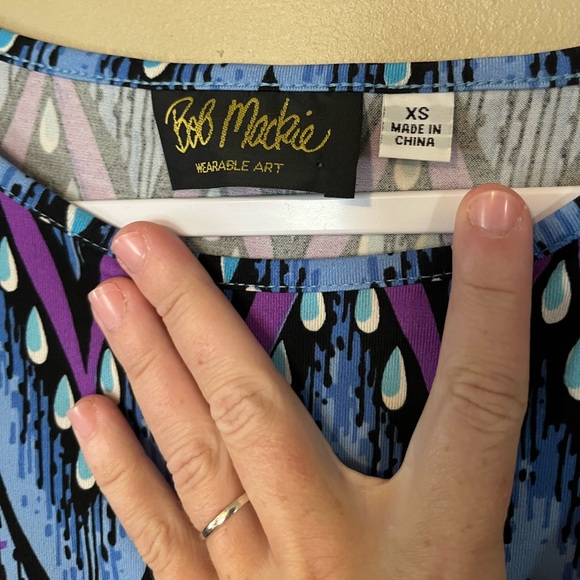 Bob Mackie Wearable Art Quarter Sleeve Top - Picture 2 of 6